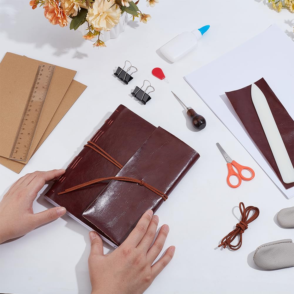 WEBEEDY Diario di viaggio copto fai da te per principianti, rilegatura a mano, set di strumenti per la rilegatura a mano, per adulti, fai da te, accessori per il compleanno, 15 x 21 cm (A5)