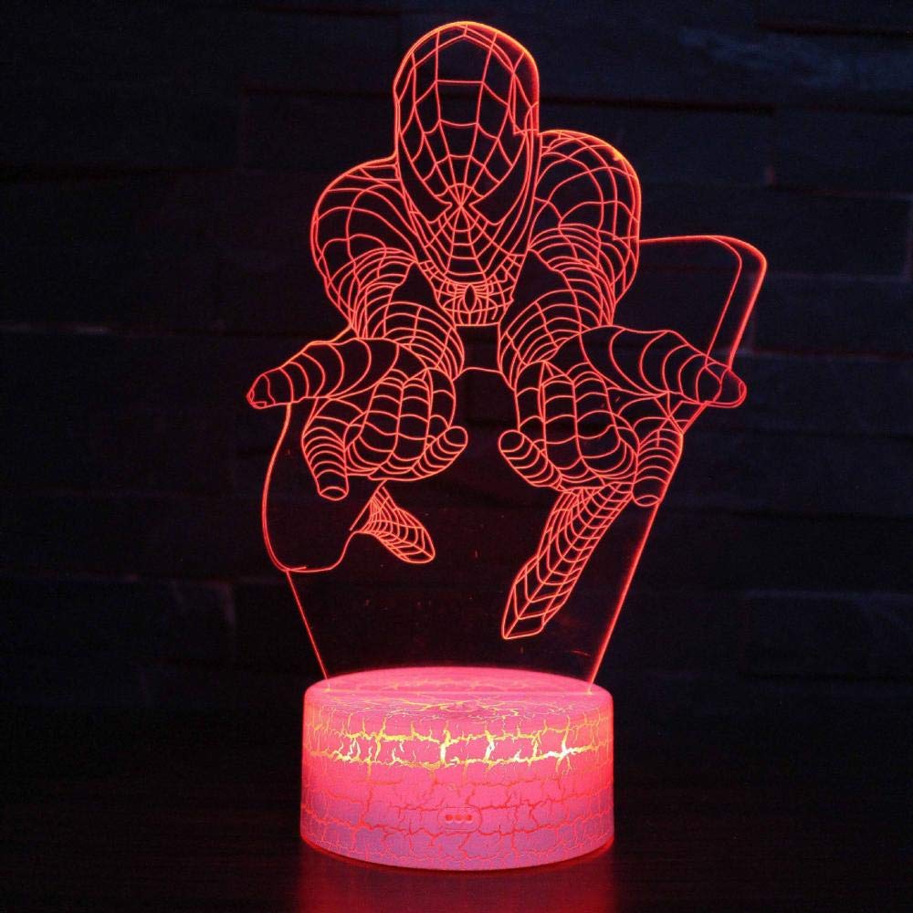 Veilleuse 3D Marvel Iron Man - Applique Murale Sans Fil Avec Effet Craquelé Lumineux