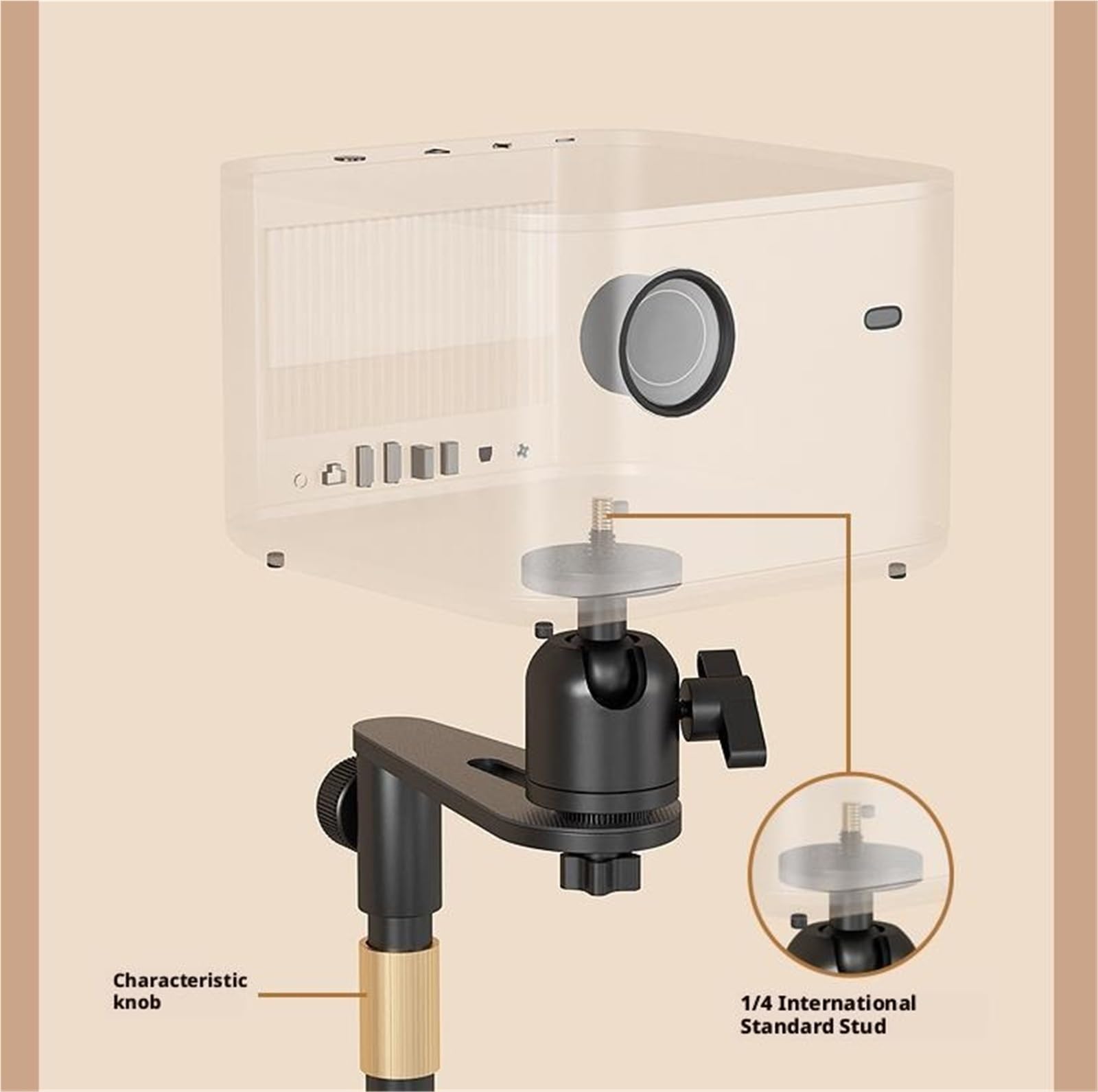 Support Videoprojecteur Support De Projecteur for Canapé-lit, Projecteur Réglable en Hauteur, Projecteur De Chevet Universel Salle de Réunion(Black)