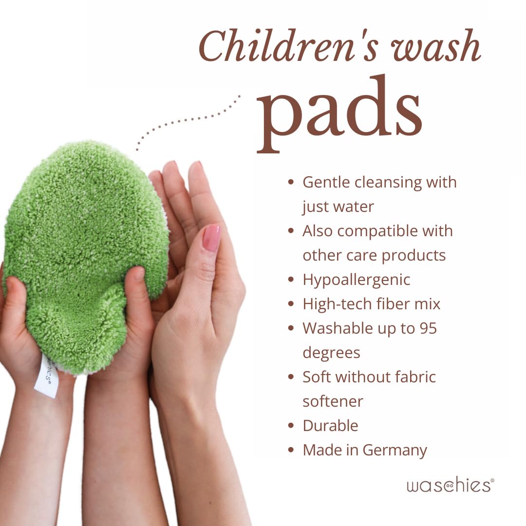 Waschies Reusable Baby & Kids Wash Pads, Pack of 5 Pastel Blue, Gentle Face & Body Cleansing with Just Water, Washable - Image 4