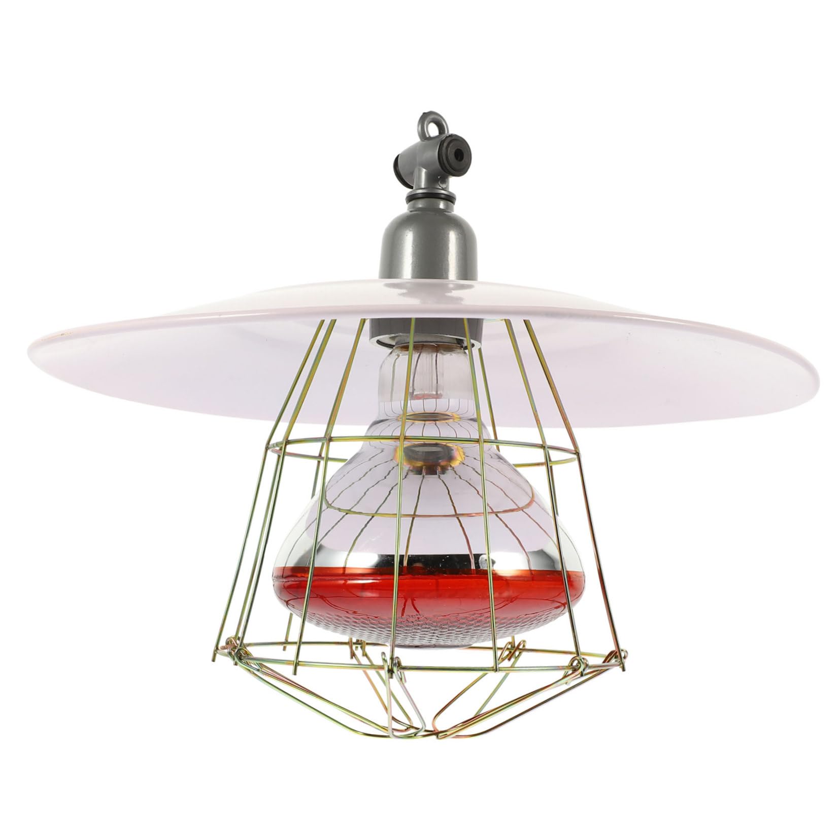 Lampada Riscaldante per Rettili e Bestiame in Metallo Copertura a Rete, 250w Luce Rossa, Alta Efficienza Termica per Gabbie Animali Domestici e Incubatrici Colore Casuale