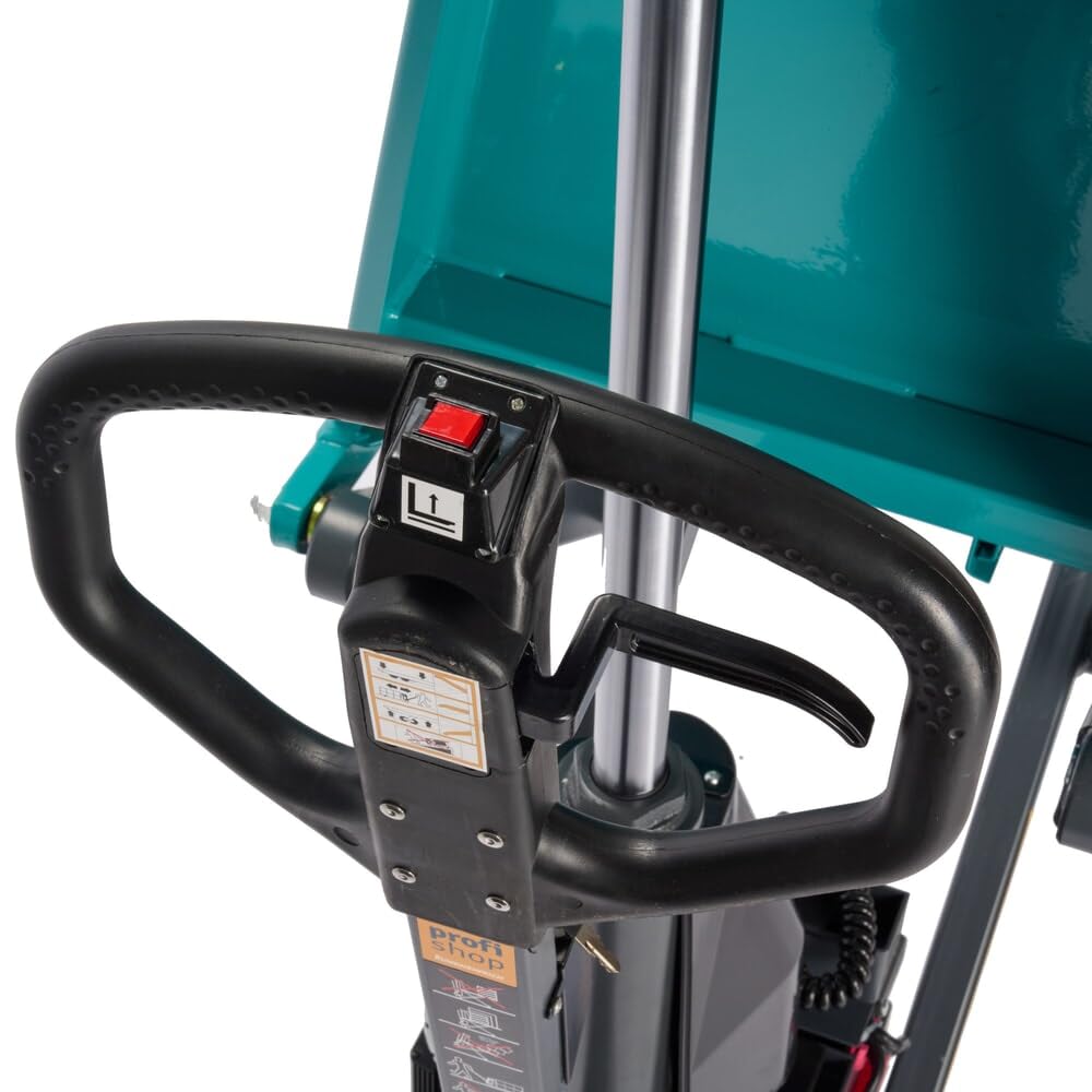 Ameise Scherenhubwagen PTM elektrohydraulisch | 1.000 kg Tragkraft | 85-800 mm Hubbereich | 1.170 mm Gabellänge | Lenkrad aus robustem Polyurethan | Nylon Einfach-Gabelrollen | Hubtisch