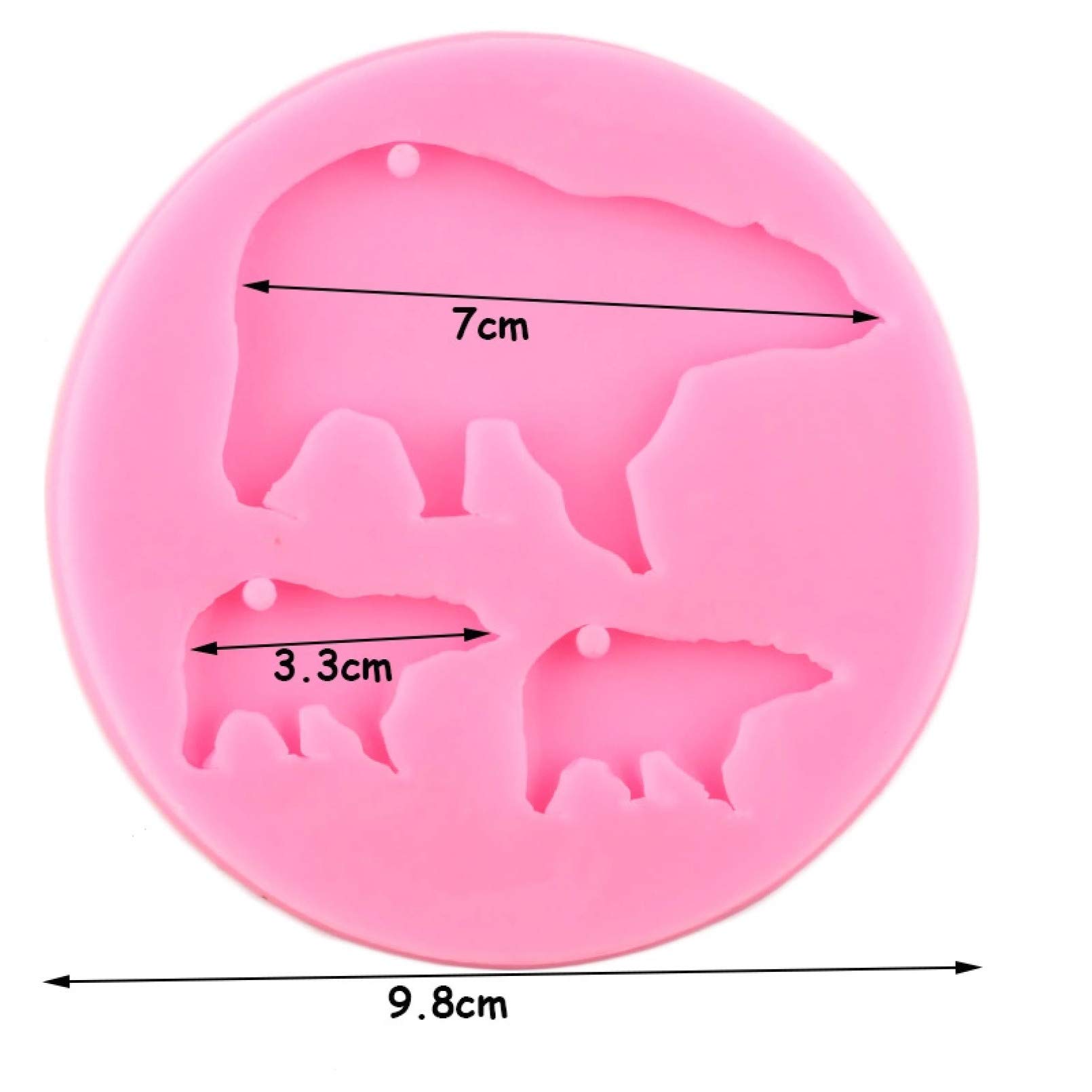 Midnadiy 3d orso stampi in silicone, rosa orso stampo candela, fiore orso stampo candela in silicone, stampi candela fai da te per saponi fatti in casa, regali di San Valentino (grande