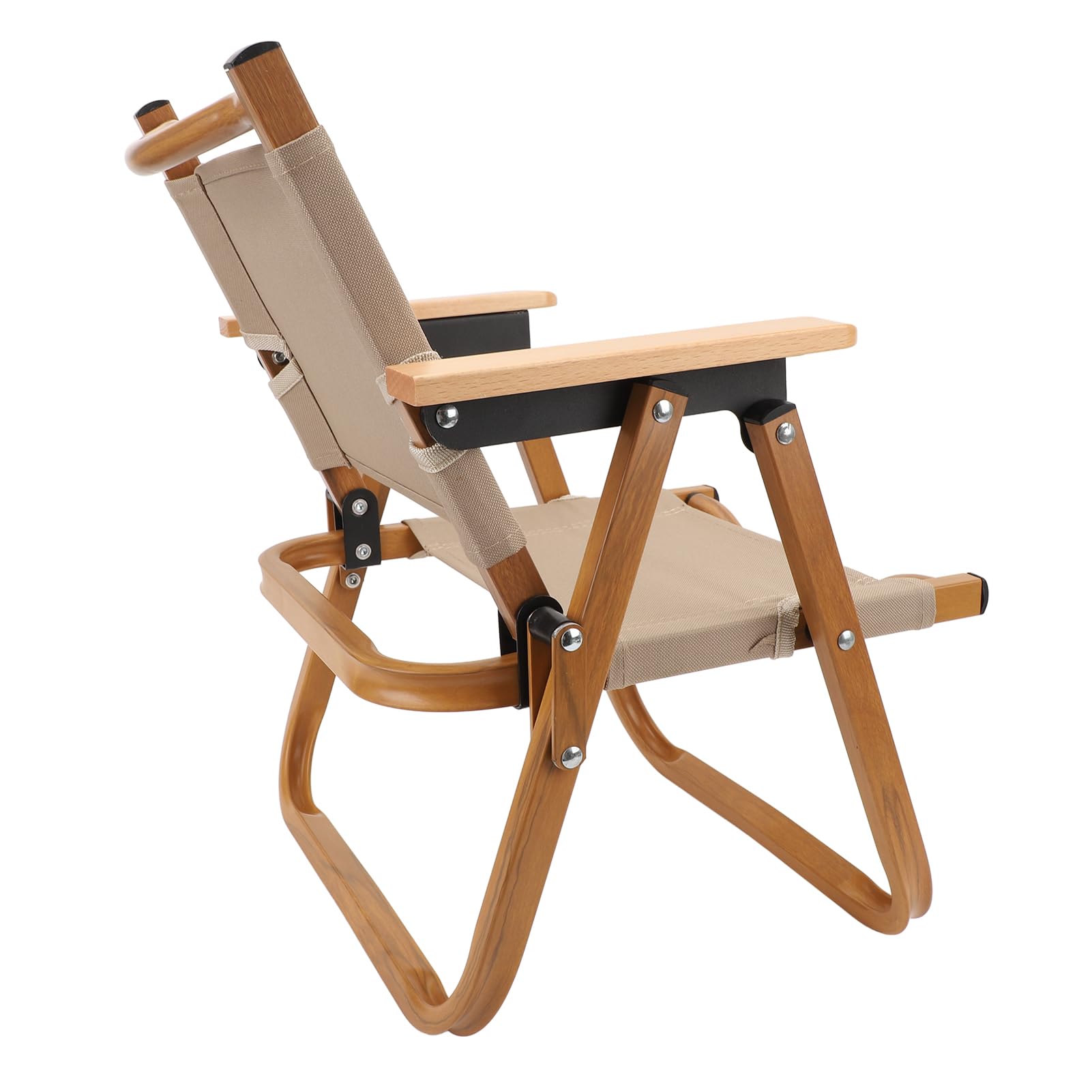 EMUKOEP Silla de Camping para Niños, Silla de Campamento Plegable Portátil de Lona de Grano de Madera de Aleación de Aluminio para Niños Menores de 6 Años