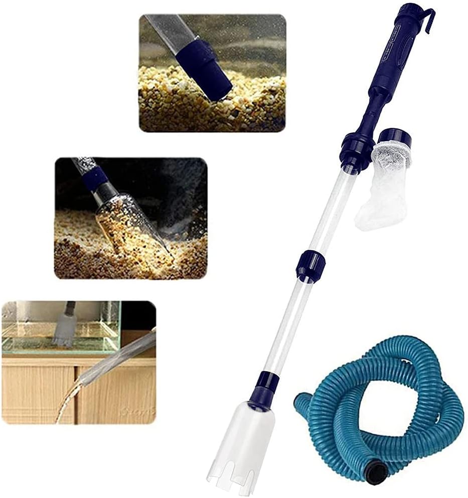 Electric Aquarium Water Change Fish Tanks Gravels Vacuum Cleaner with Long Hose Small Tanks Maintenance Tool