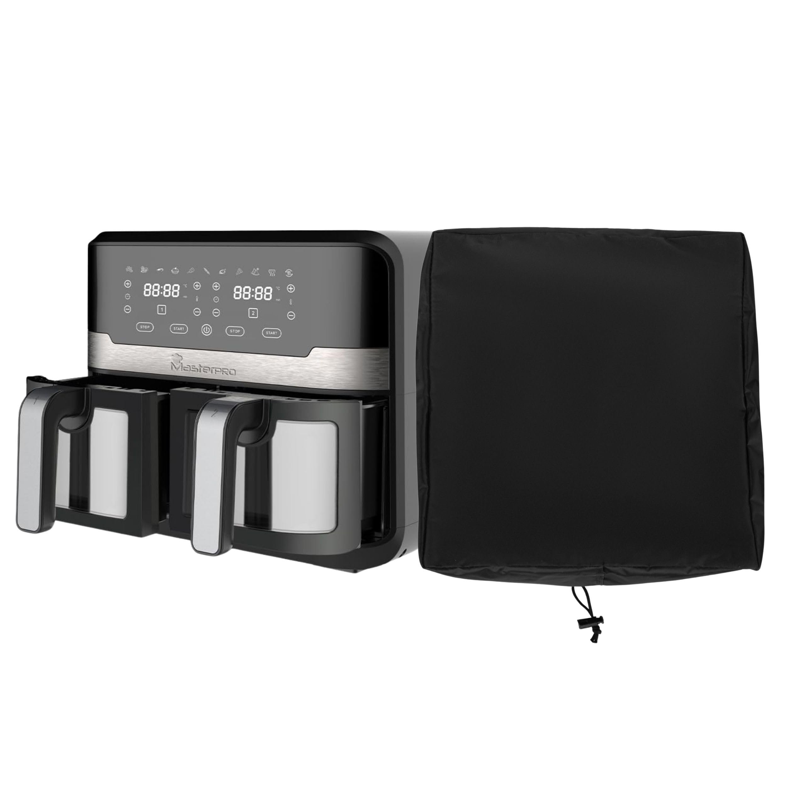 Air Fryer Dust Cover for Bergner MasterPro 9 Liter Waterproof and Dustproof Kitchen Appliances Protective Case- 13x15.5x16 Inches (Black)