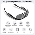 Smart Glasses, Polarized Bluetooth Sunglasses, Built-in Mic & Speakers, Voice Assistant, UV Protection Audio Sun Glass