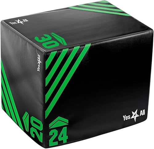 Yes4All 3 in 1 Foam Plyo Box, Soft Plyometric Jump Box Exercise - Step Up Box for Workout Jump Training Fitness