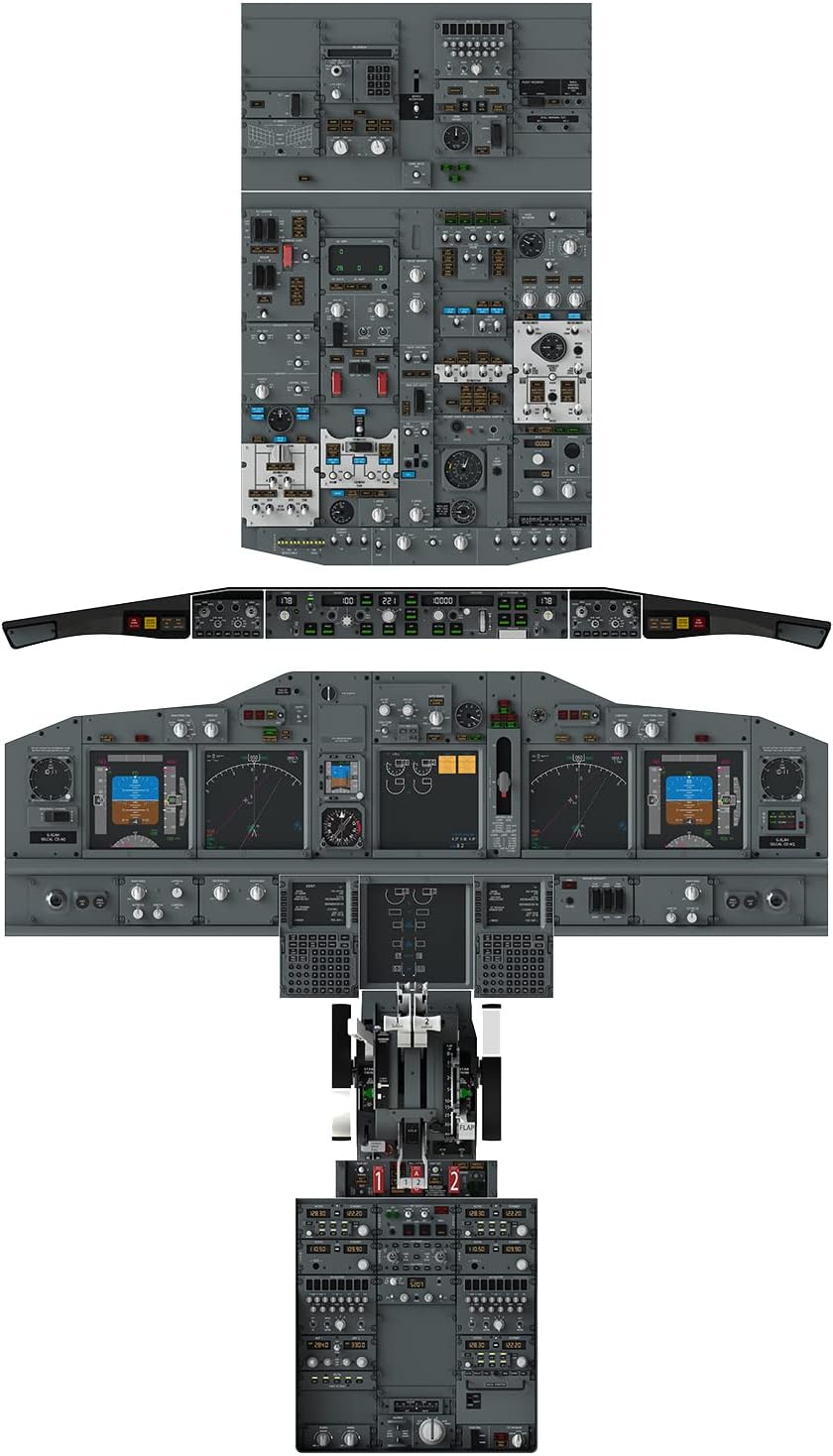 Boeing 737NG Poster Wall Art Airplane Cockpit, Air Plane Cockpit High Detail Instruments Airplane Controls Photo Poster for Aircraft Enthusiasts, Teaching, Decoration - 51.5×36.6 In