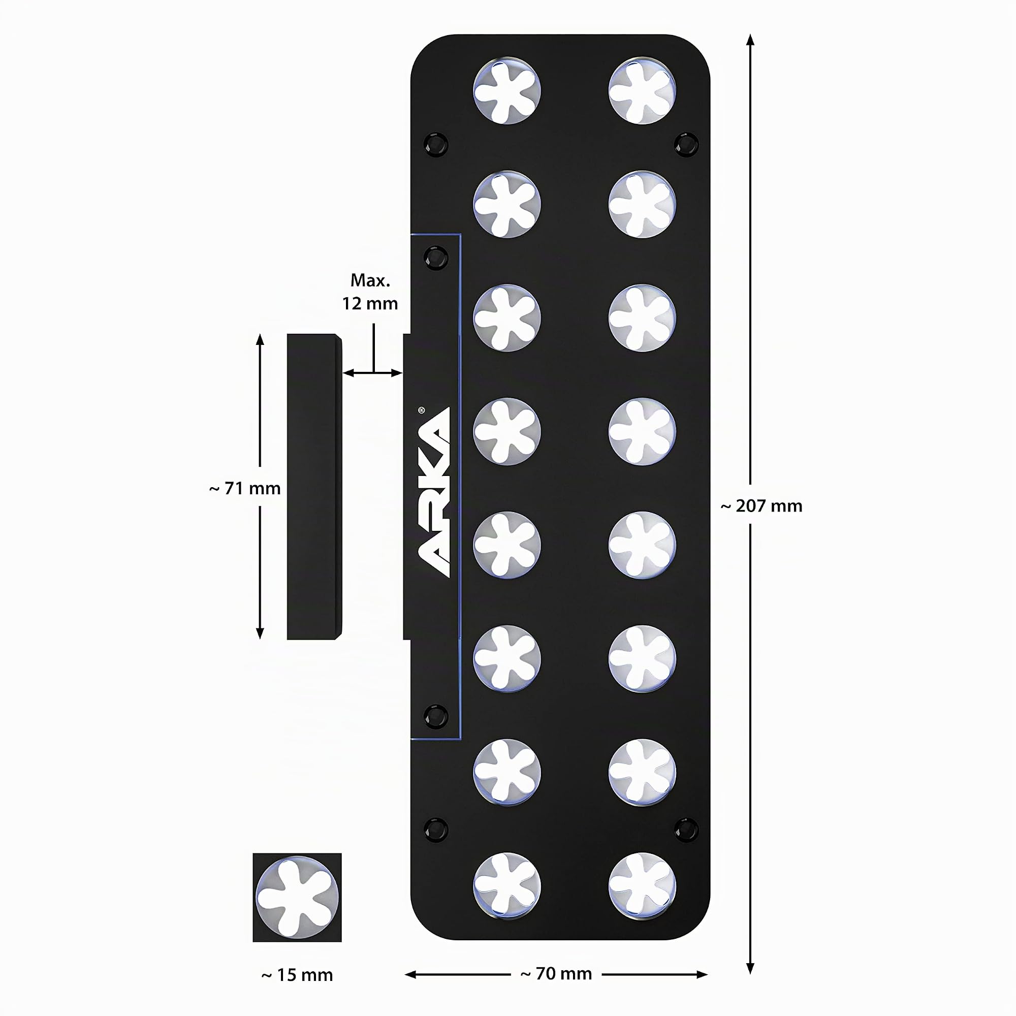 ARKA Support pour Boutures de Coraux 16 Trous - myReef Frag Rack Aimanté | pour plugs récifaux et boutures, fixation magnétique, support de culture, élevage et croissance des coraux, eau de mer