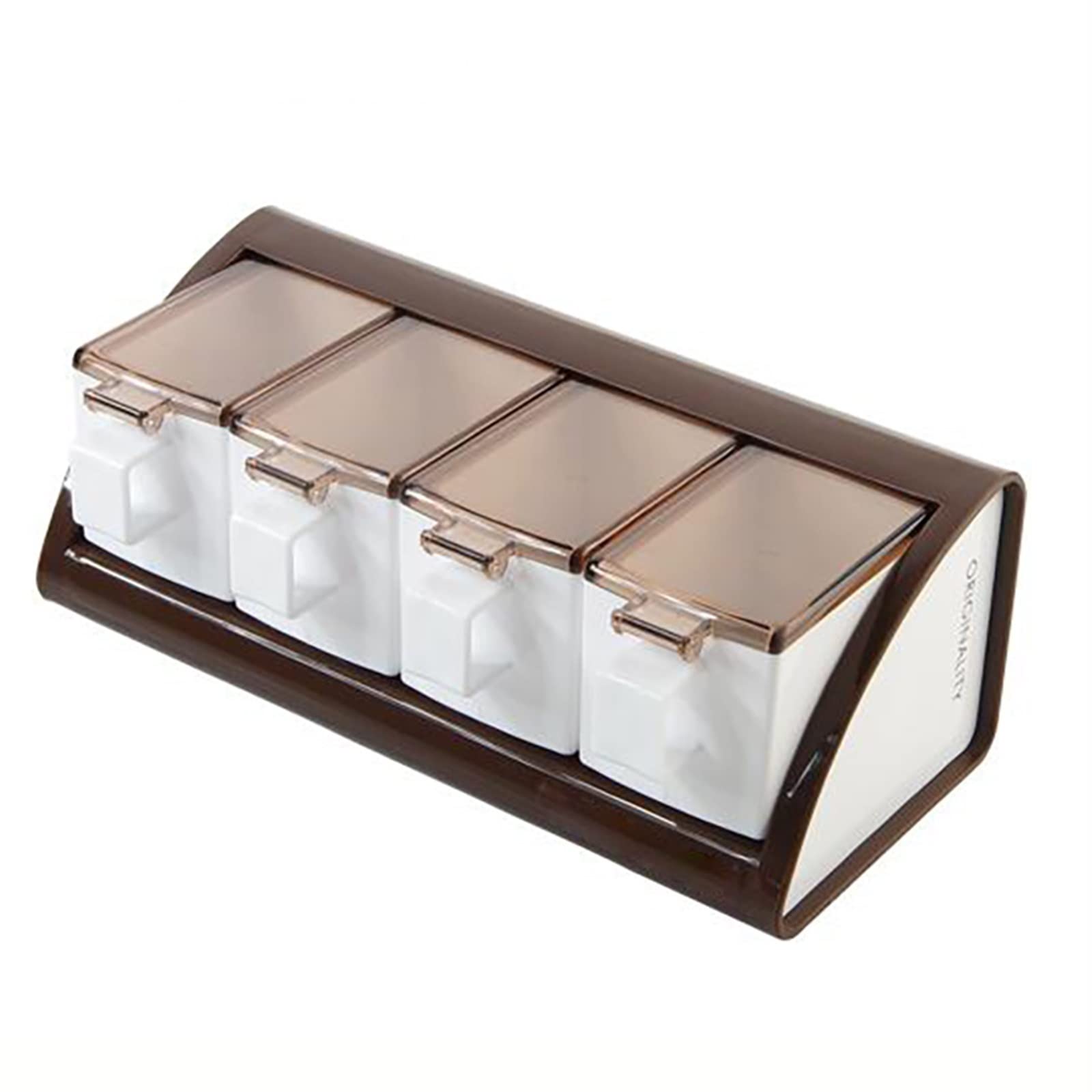 Barattoli per spezie con Etichetta 3/4 Griglie Scatola per condimenti Alimentari Contenitore Utensili da Cucina Scatole per spezie montate a Parete Barattolo di Sale Bot