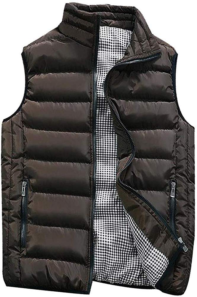 ShangSRS Men's Lightweight Sleeveless Jacket Gilet Body Warmer (Kaffee, 2XL)