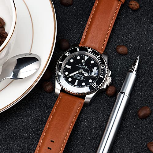 Image of OTTOODY Leather Watch Bands Quick Release, Elegant Top Grain Leather Watch Straps for Men & Women, Choice of Color & Width - 18mm, 19mm, 20mm, 21mm or 22mm Wristbands Bracelet for Watch & Smartwatch
