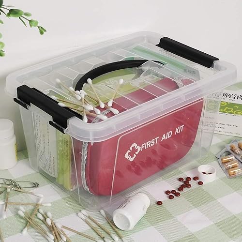 Miniatura 3 de Pekky Caja de almacenamiento de 6 cuartos con asa y diseño fresco de cierre, contenedor organizador de juguetes pequeño, juego de 2