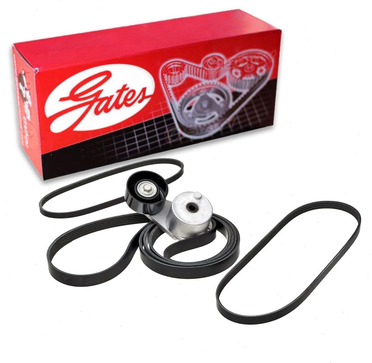 Gates Complete Serpentine Belt Drive Component Kit compatible with Chevrolet Silverado 1500 5.3L 6.2L V8 2014-2018