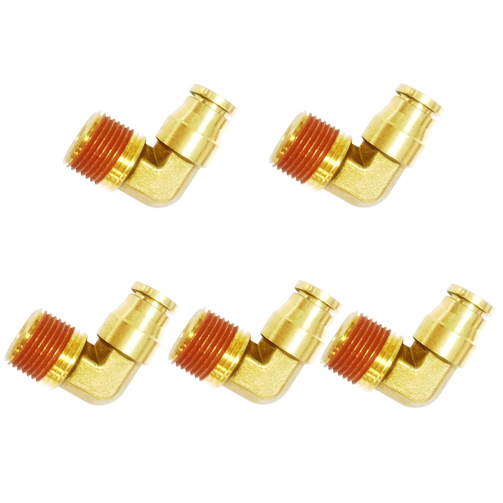 SXITHGKDW Push to Connect Fittings 3/8" Tube OD x 3/8" NPT Male Air Line Fittings - 5pcs
