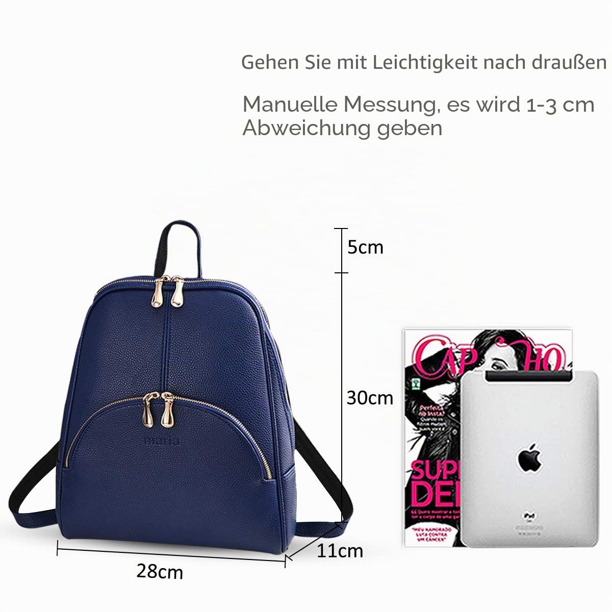 NICOLE & DORIS Damen Rucksack Casual Rucksack für Damen wasserdichte Handtasche für Frauen Rucksäcke Kunstleder