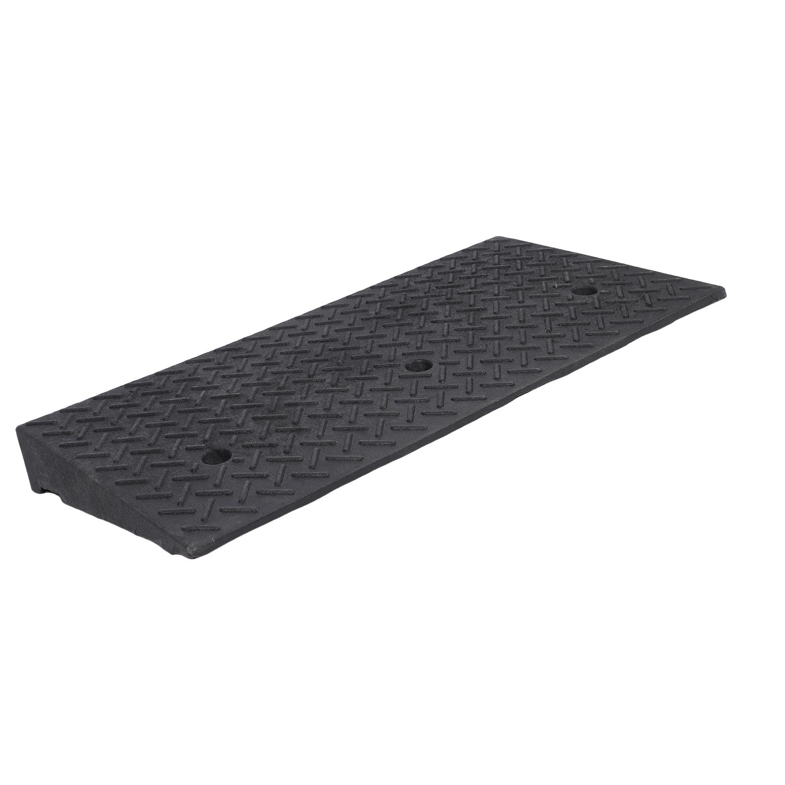 Drfeify Gumowa Rampa Krawężnikowa, Wytrzymała Rampa Podjazdowa 100 X 50 X 10 Cm, Antypoślizgowa Podstawa z Siatki o Udźwigu 22000 Funtów, 4-calowa Progowa do Podjazdów, Garaży, Doków Załadunkowych