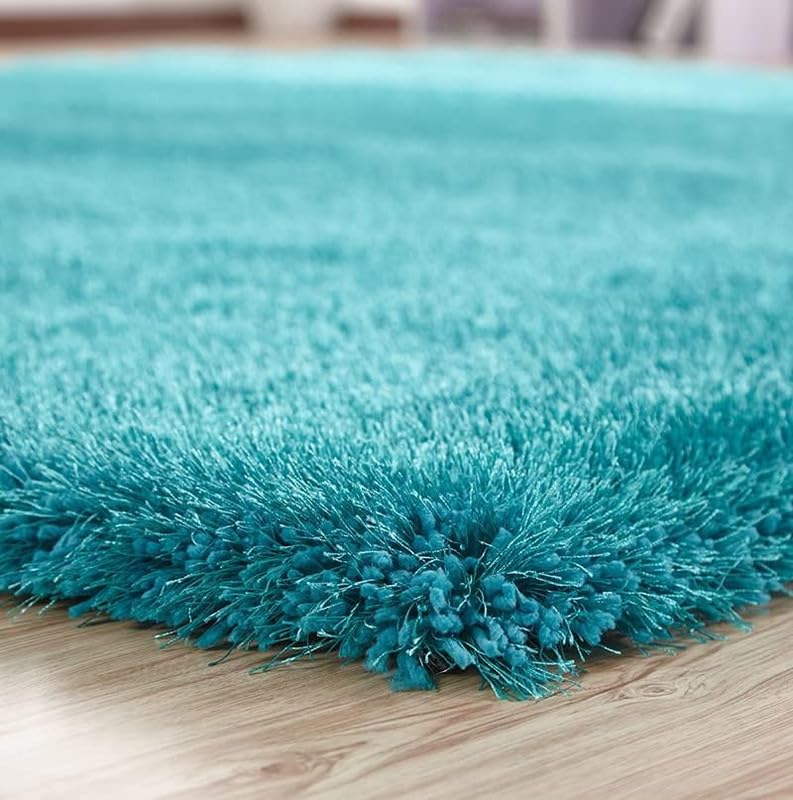 Image of SAGON Anti-Skid Shaggy Carpet Rug for Home | Ultra-Soft Plush Floor Mat for Living Room & Bedroom | Non-Slip, High-Density, Cozy Luxury Decor| 6 x 9 Feet Turquoise