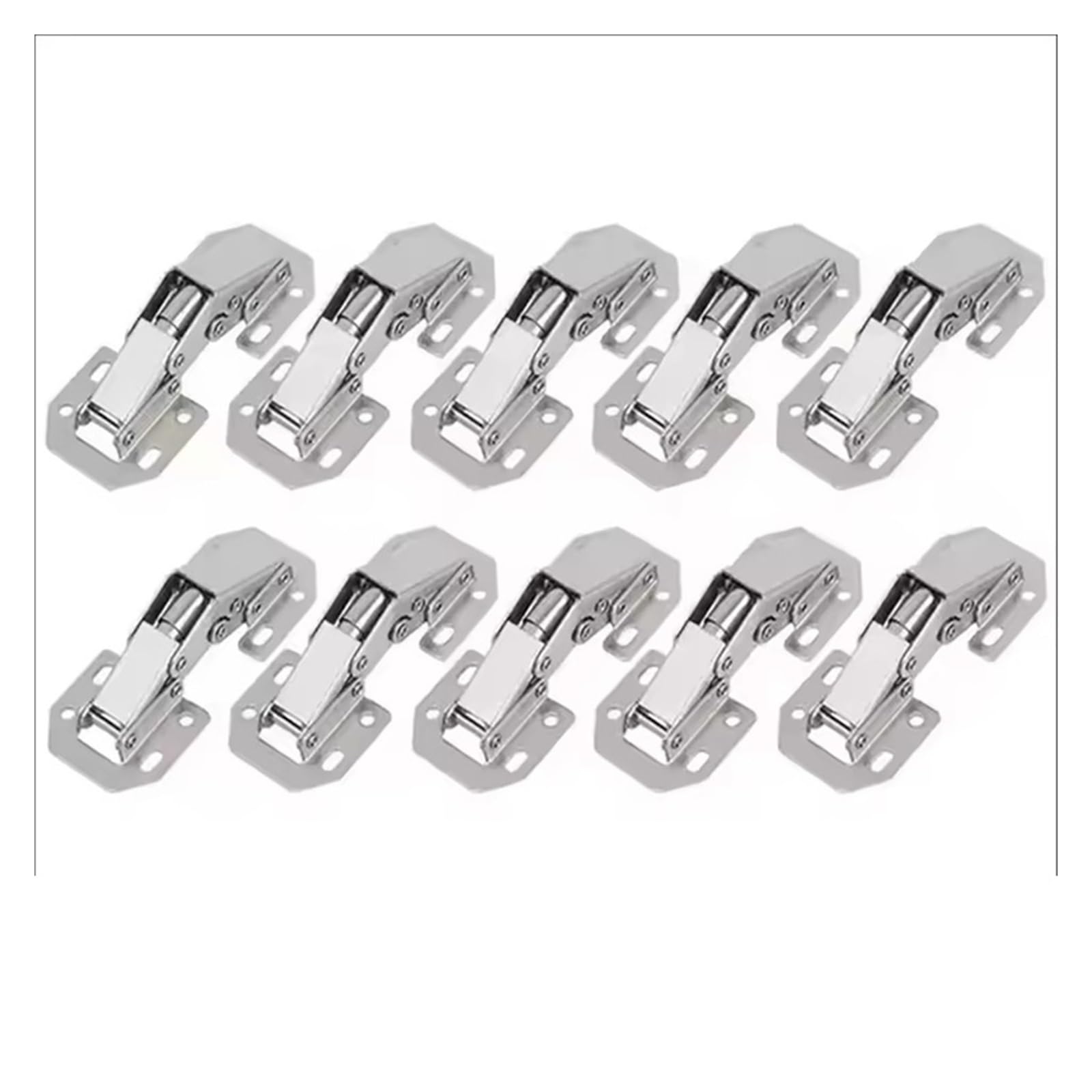 10/2 Stück 90-Grad-Stahl-Schrankscharniere, kein Bohren von Löchern, hydraulische Pufferscharniere, Küchenschrank-Möbel-Hardware(10PCS)