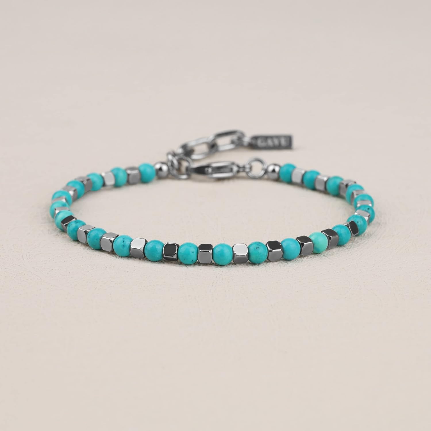 GAVU Italian Men’s Beaded Bracelet, Crystal Bracelet for Men 4mm - Image 4