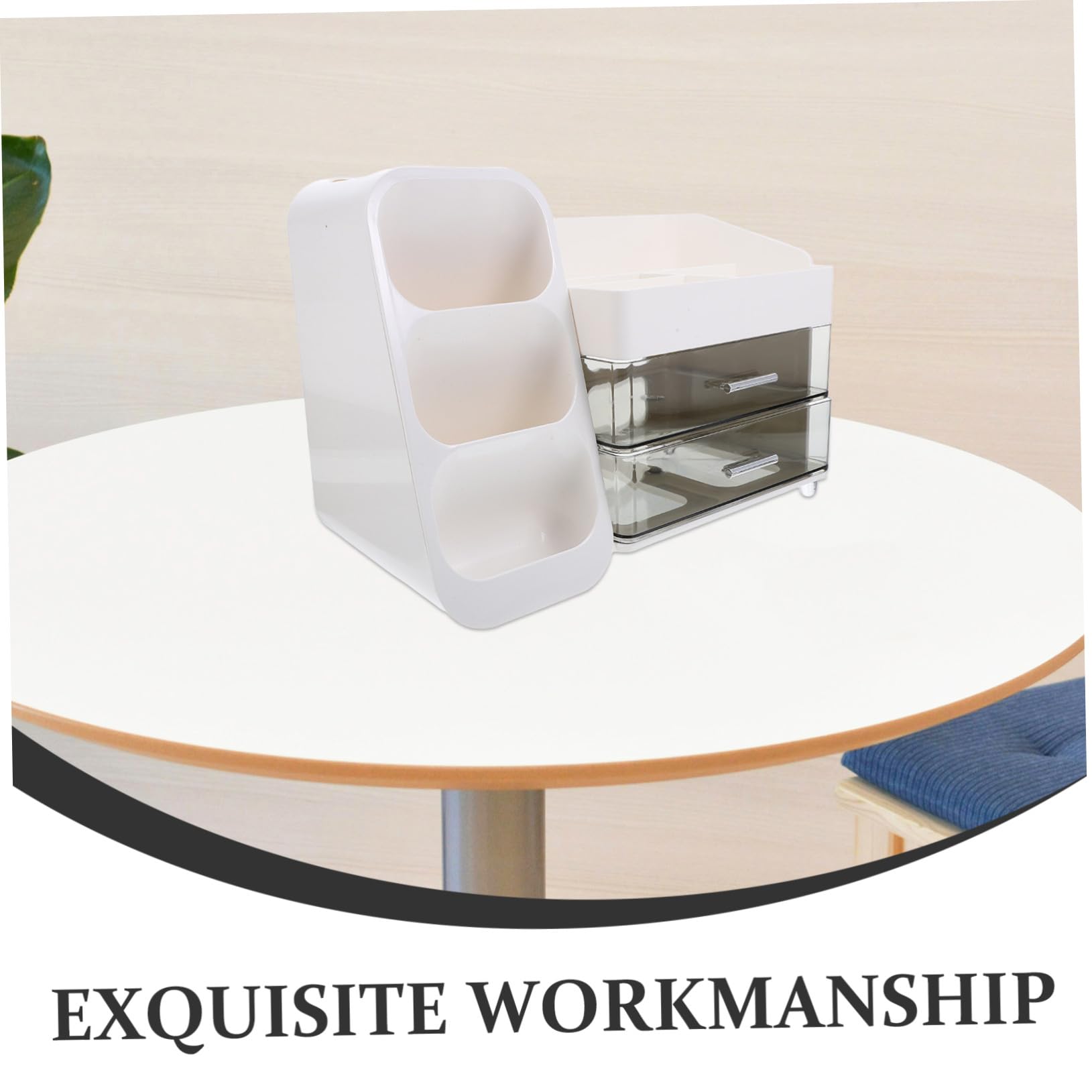 Cosmetic Organizer Boîte de Rangement en Plastique Blanc à Compartiments