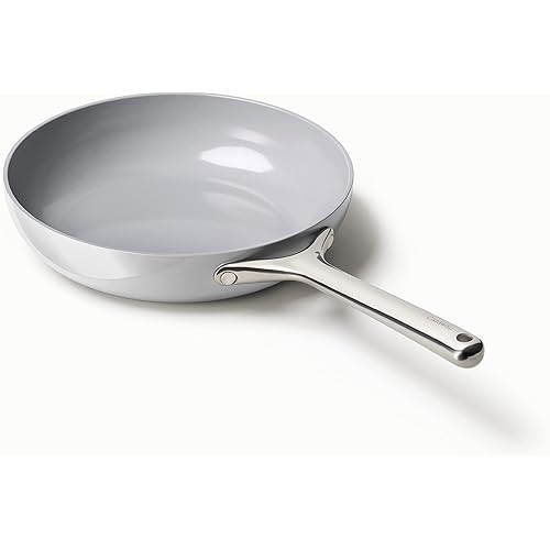 Caraway Nonstick Ceramic Frying Pan (2.7 qt, 10.5") - Non Toxic, PTFE & PFOA Free - Oven Safe & Compatible with All Stovetops (Gas, Electric & Induction) - Gray