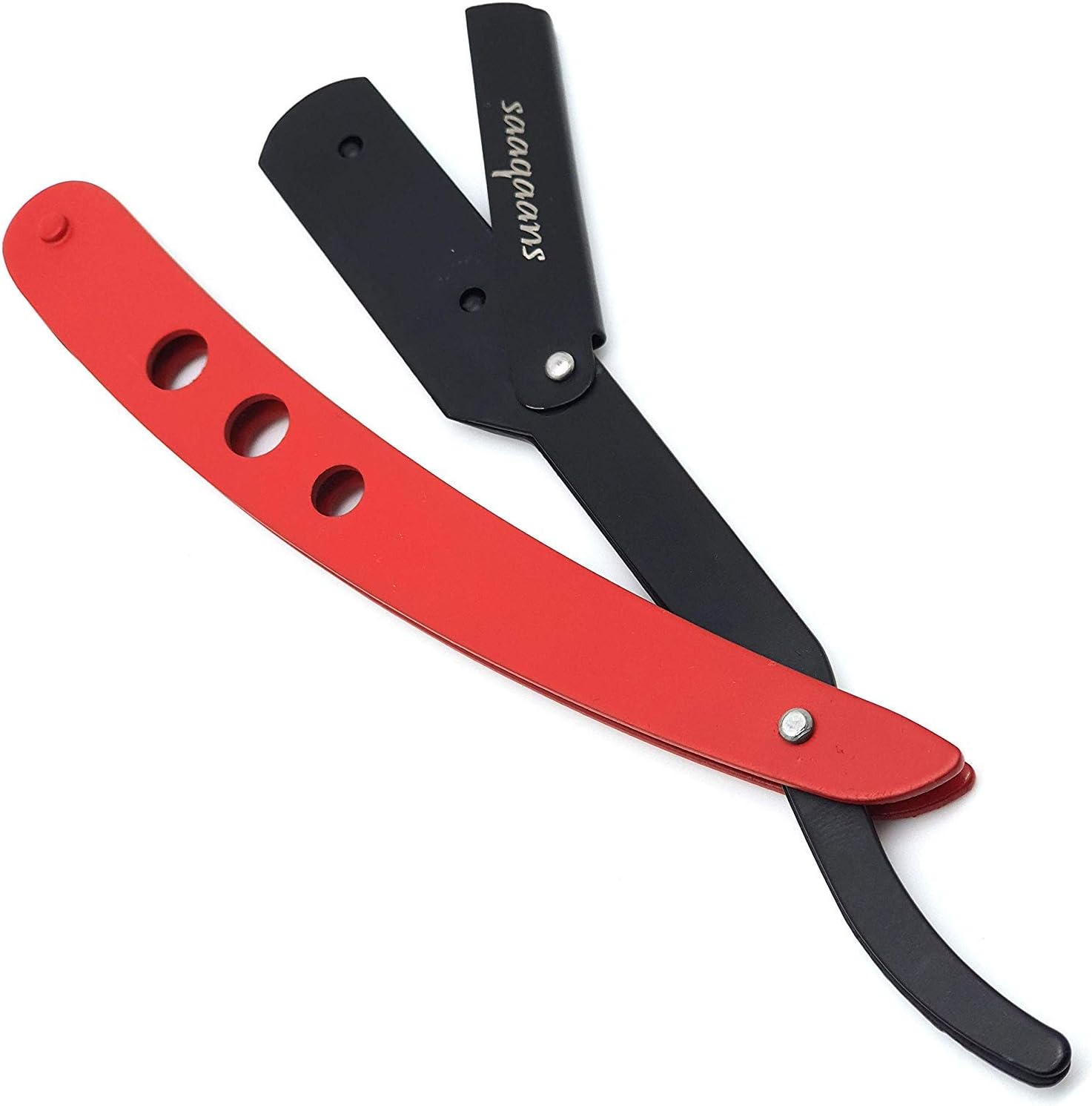 Saaqaans Professional Straight Edge Razor - Manual Folding Barber Cut Throat Beard Shaving Razor for Men with 10 Extra Double Edge Razor Blades