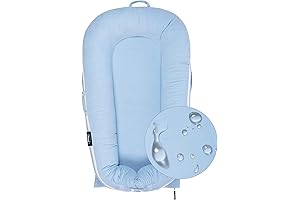 DockATot Deluxe+ Waterproof Corduroy Lounger Cover: Breathable & Hypoallergenic Replacement Cover (Baby Blue)