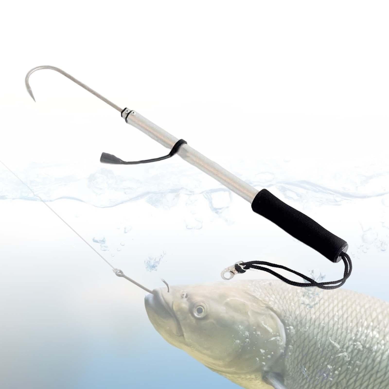 Angeln Gaff Fisch Gaff Haken Langlebiges Edelstahl Teleskop Bootsangeln mit Weichem Eva Griff