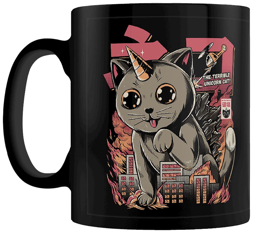 Pyramid International Colour Ilustrata (Catzilla) Black Mug - 10Oz / 315Ml Ceramic Mug - One Size