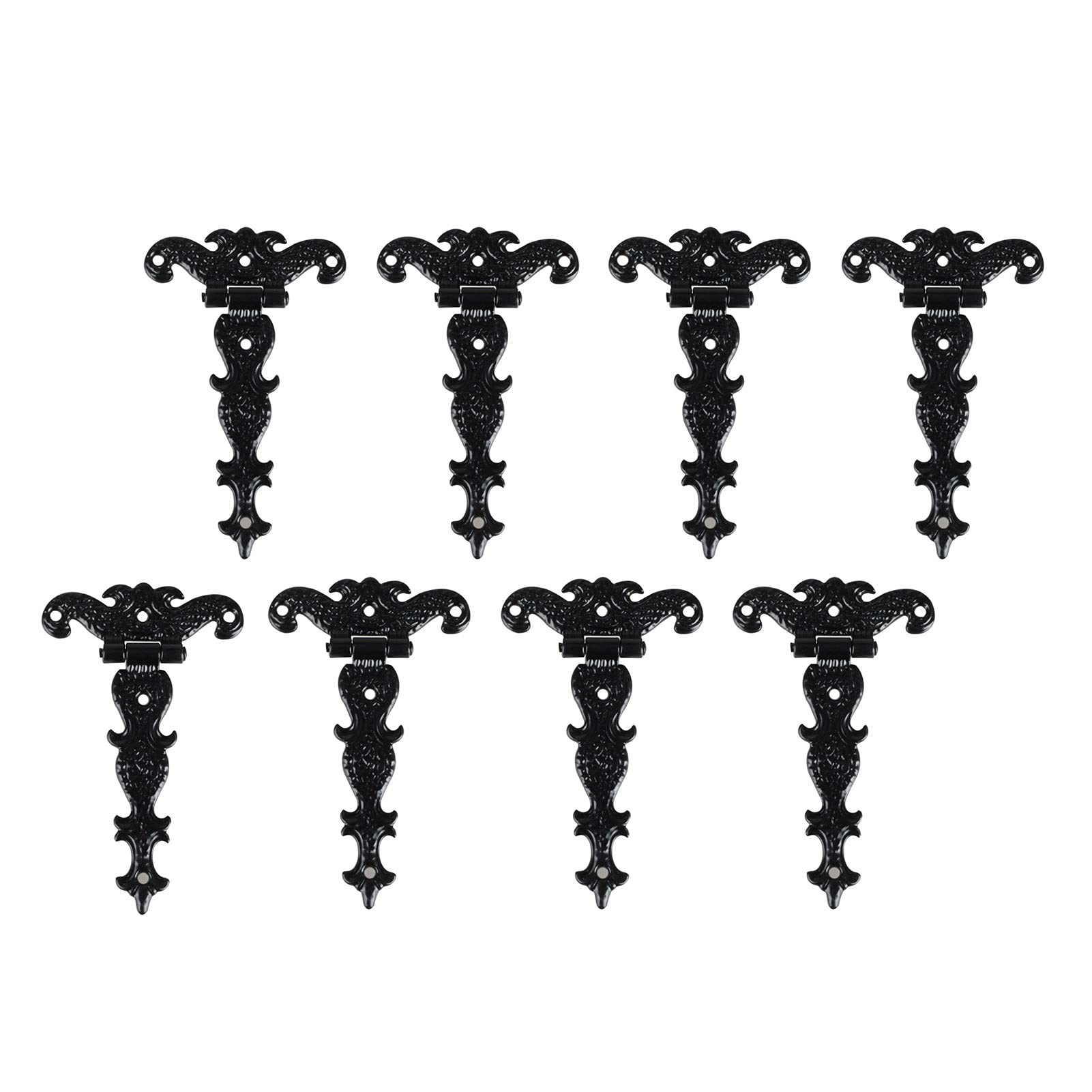 Furniture Door Hinge, Connector, European Style Wooden Box Drawer Zinc Alloy Decoration(Black)