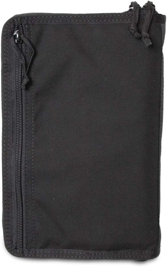 TACTICAL NOTEBOOK COVERS Military Notebook Cover System | Fits A5 Notebooks & Day Planners 5.5” x 8.5” | Zippered Case for Durable Field Use (Black)