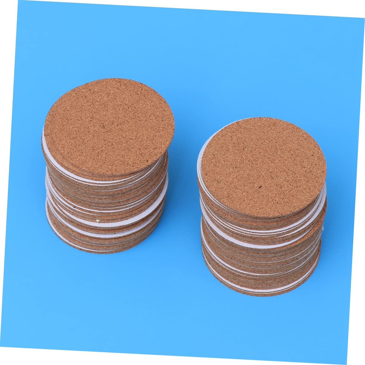 ABOOFAN Lot De 3 sous-Verres Ronds en Liège Isolants Autocollants Petits sous-Verres en Liège pour Décoration Intérieure 30 Pièces X 3
