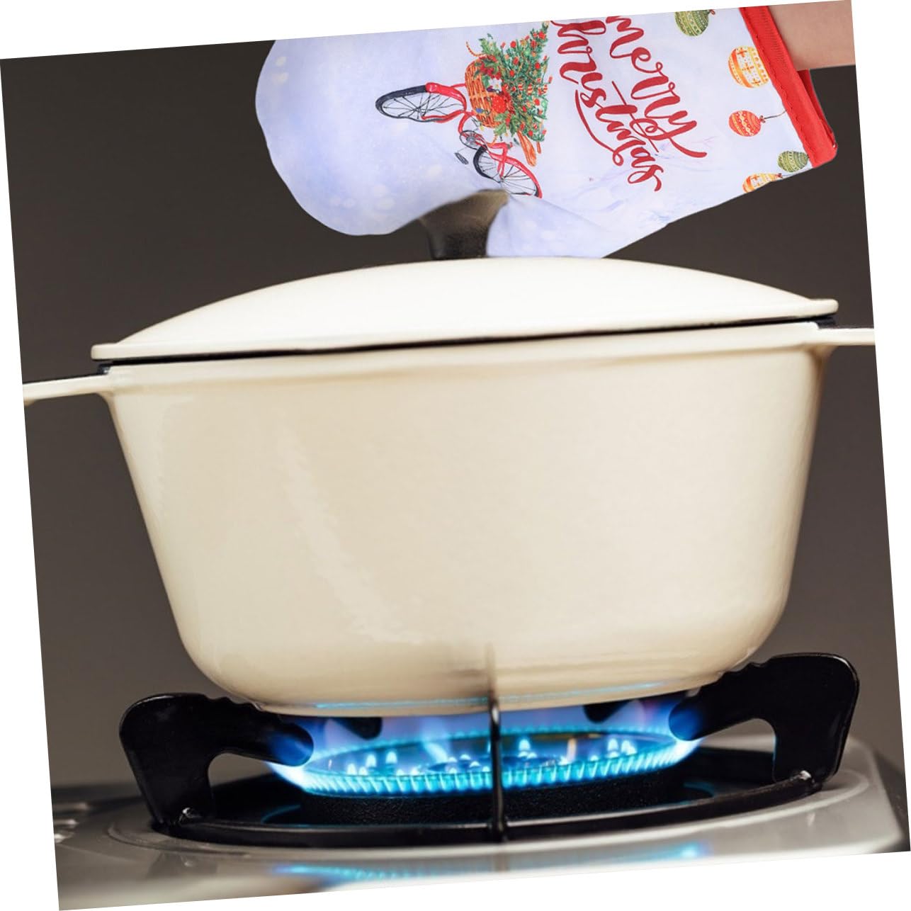 Gatuida 4juegos Guantes De Cocina y Toallas De Navidad Resistentes Al Decoración Navideña para Cocina Set De Accesorios De Horno y Alfombrillas