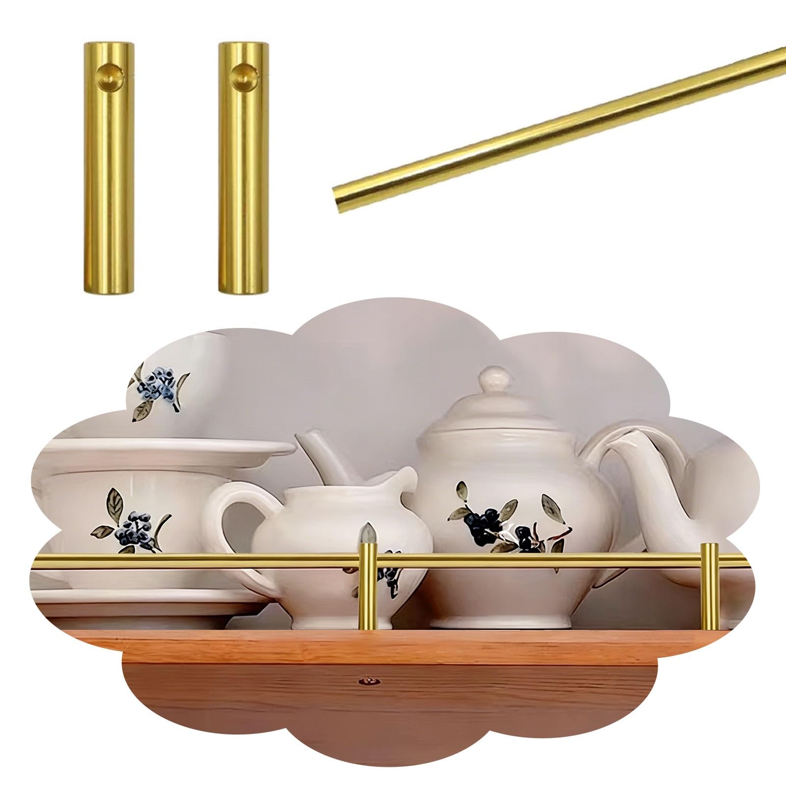 Rail de protection en métal pour étagère de cuisine et salon doré B