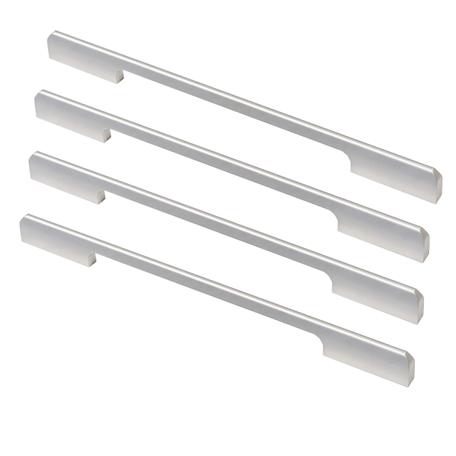 Unifizz ALnuminum Alloy Modern Style Cabinet Door Handle Pull, 320mm Modern Style Sliding Door Pull,Pull,Desk Drawer, Cabinet Pull,Bright Chrome, 4 pcs