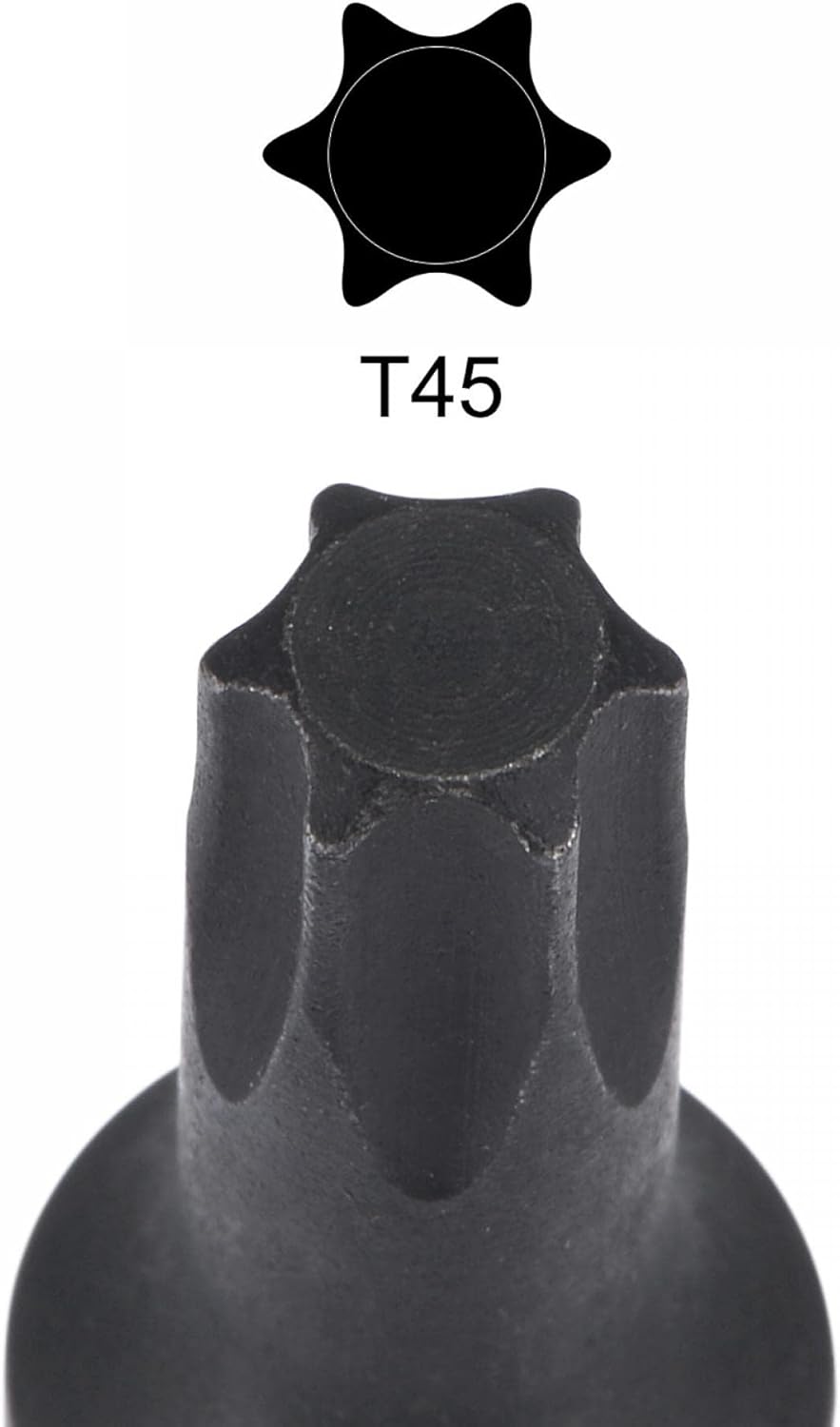 Close-up of T45 Torx bit