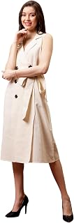 Athena Lifestyle Ivory Linen Trench Dress Price In India