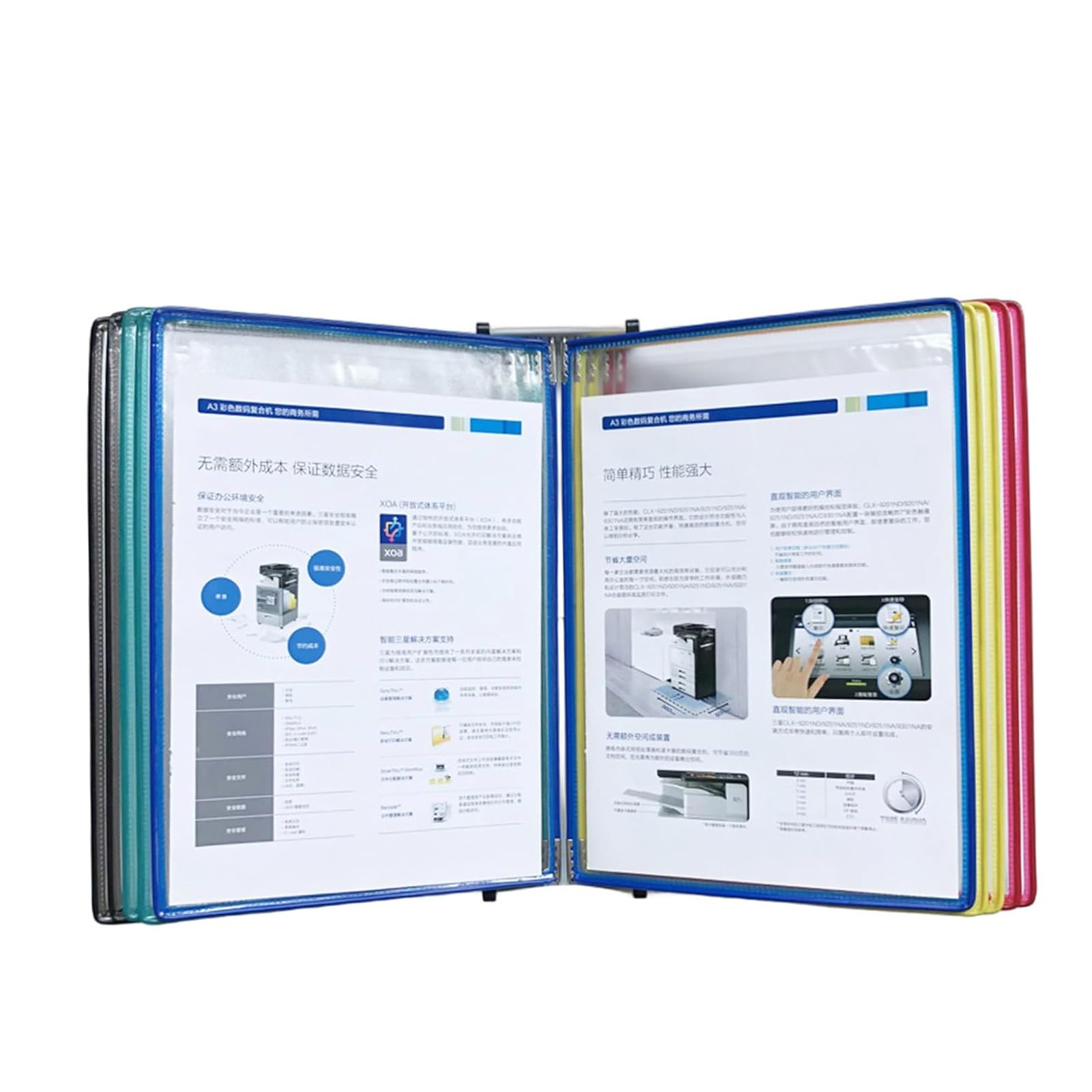 OLSKFUH Page-Turning Folder, 20 Display Pockets, Letter-Size, Durable Space Saving Reference Stand Desktop, Easy To Install,Color-20 pages