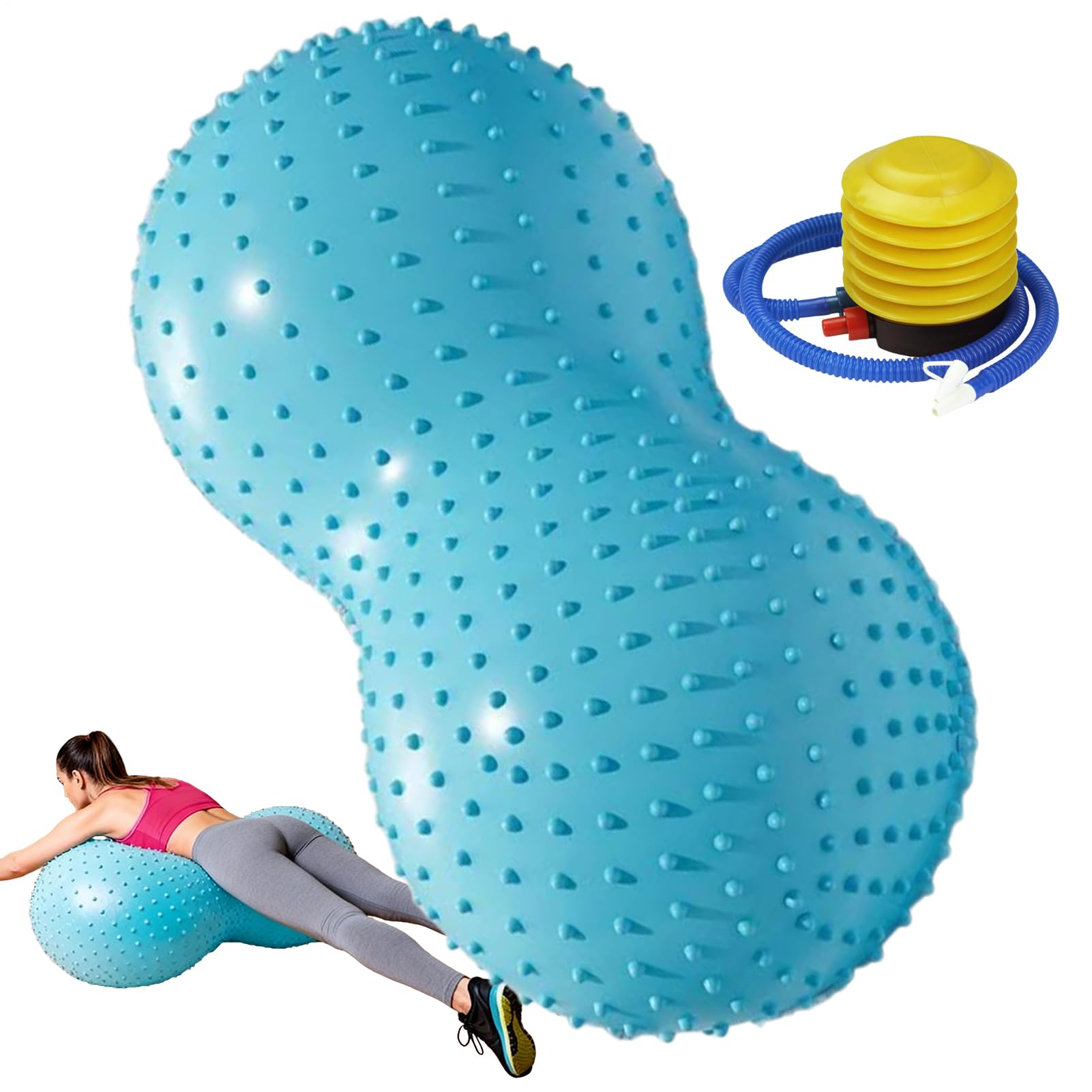 Piłka fitness, narzędzie sensoryczne do pilatesu w kształcie orzeszków ziemnych | Balony gimnastyczne do ćwiczeń z pompką powietrza | Na domowe i biurowe treningi fizyczne dla kobiet i