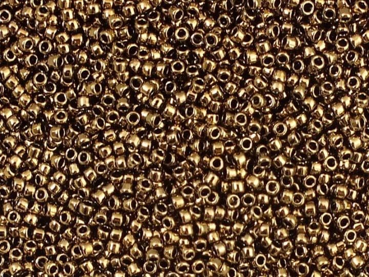 50 g TOHO Round Seed Beads Rocailles, size 15/0, Bronze (# 221), Japan, Glass