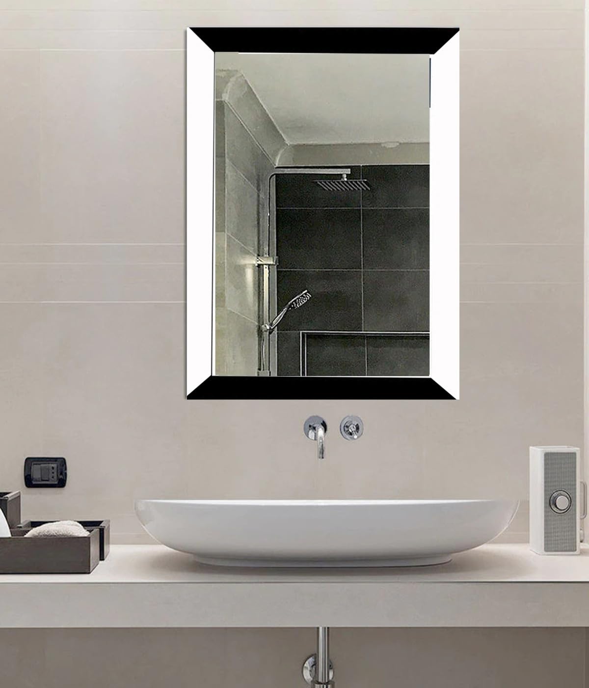 CDM Decorative Mirror for Wall White&Black Mirror 12.5x16-image-29