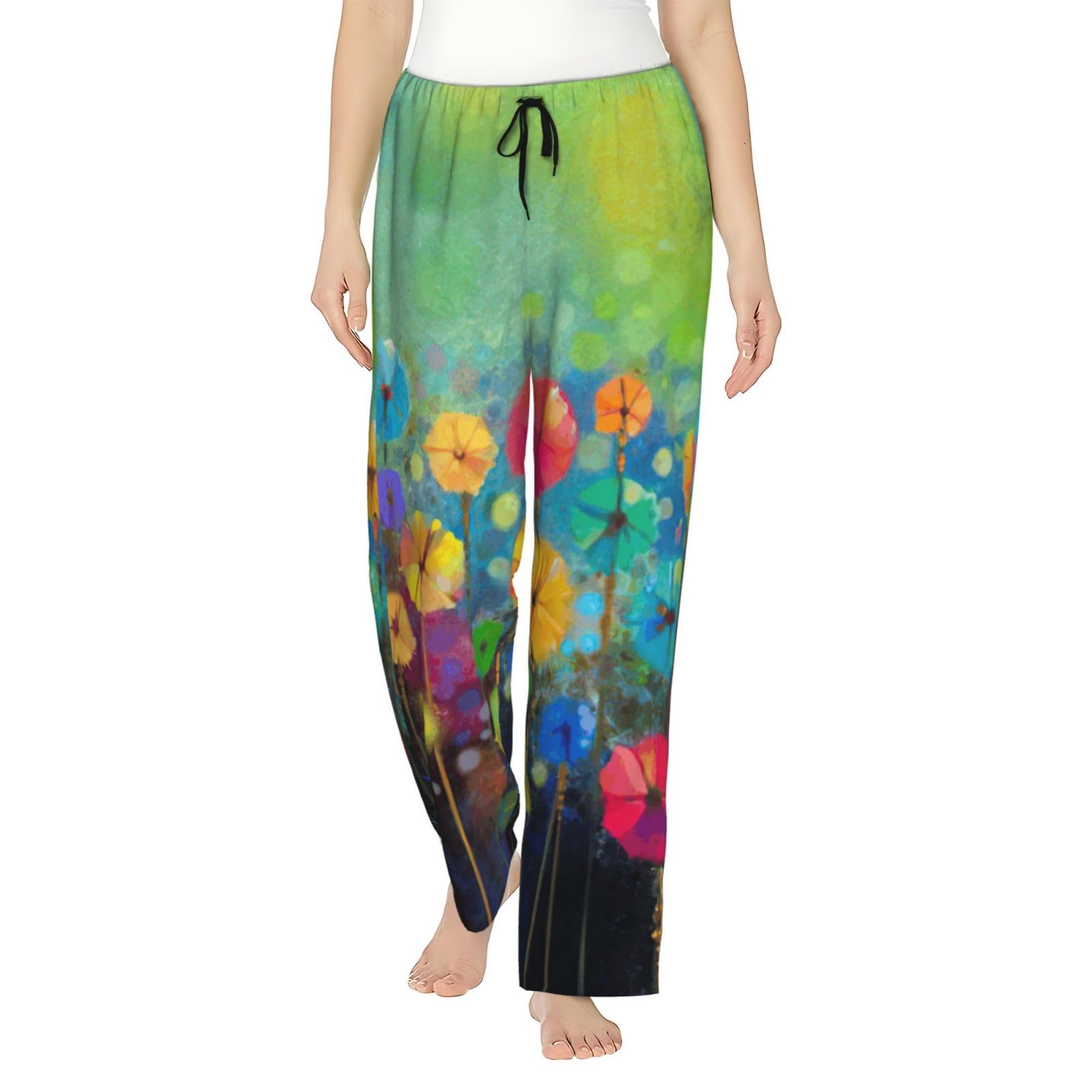 Pantalon de pyjama en polyester doux au style abstrait unique et raffiné - 8