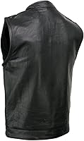 Vista 9 de Milwaukee Leather Chaleco de cuero premium para motociclista estilo club para hombre LKM SH