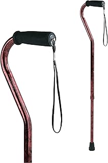 Carex Health Brands Offset Designer Cane, Red