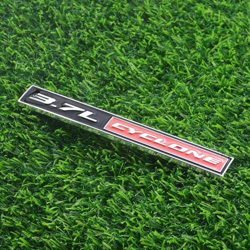 Image of 2Pack 3.7L Cyclone Emblems 3D Badge Nameplate Letter Sticker Decal Fit for 2011-2020 Mustang V6 3.7L Cyclone (Red)