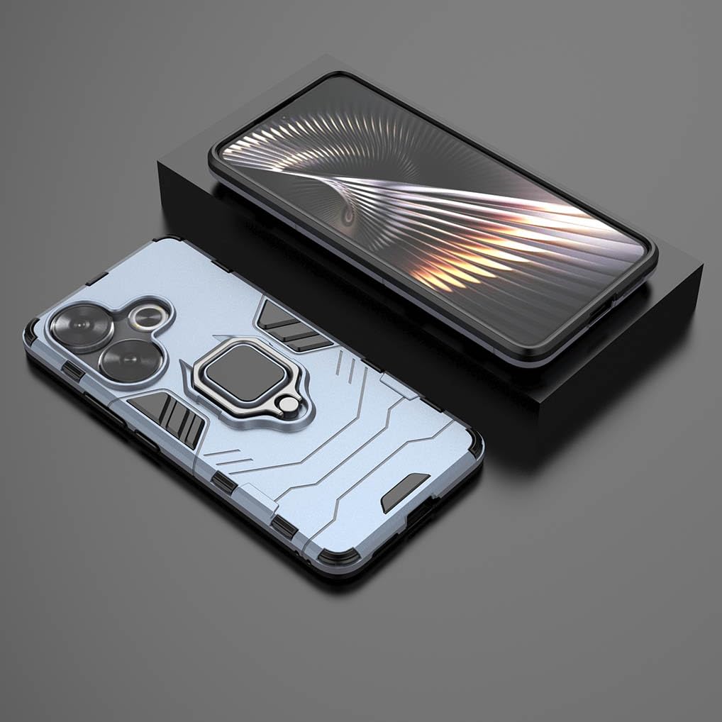 SEAHAI Cover Per Xiaomi POCO F5 5G - Custodia Ibrida Con Staffa Rotante 360° E Supporto Magnetico - Militare Anticaduta - Nero - 4