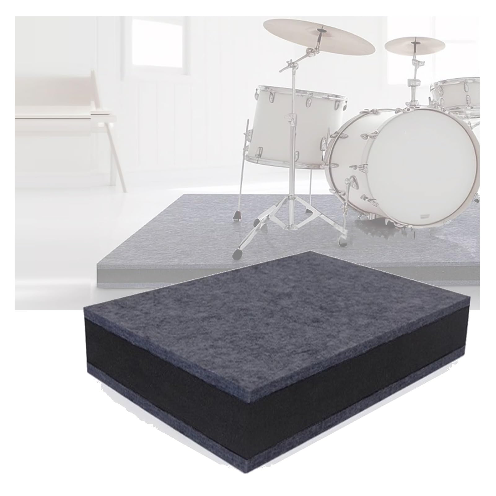 Paneles de espuma acústica de alta densidad de 5,2 cm de grosor, insonorizados, alfombras de tambor para proteger suelos de madera dura, tratamiento de absorción de sonido (30 x 30 cm)
