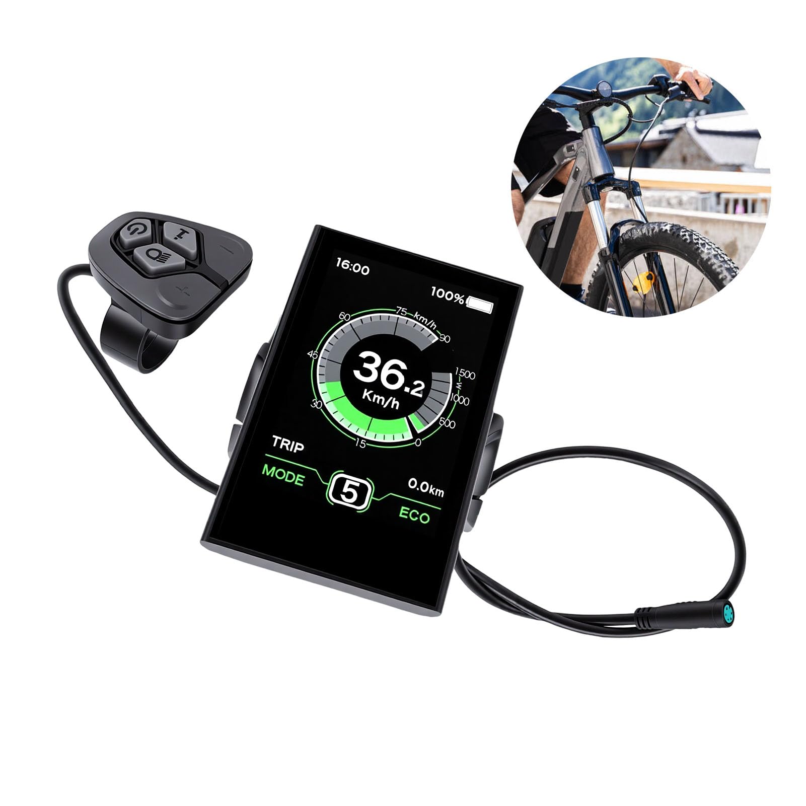 Cryfokt Pantalla LCD para Bicicleta Eléctrica, Monitor a Color IPS de 3,5